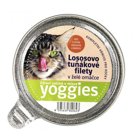 Yoggies mistička pro kočky s lososem, tuňákem a želé omáčkou