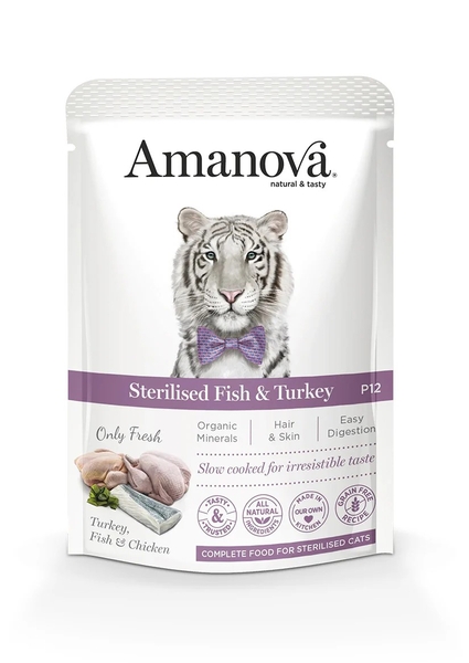 Amanova Sterilised Cat s Rybou a Krůtou